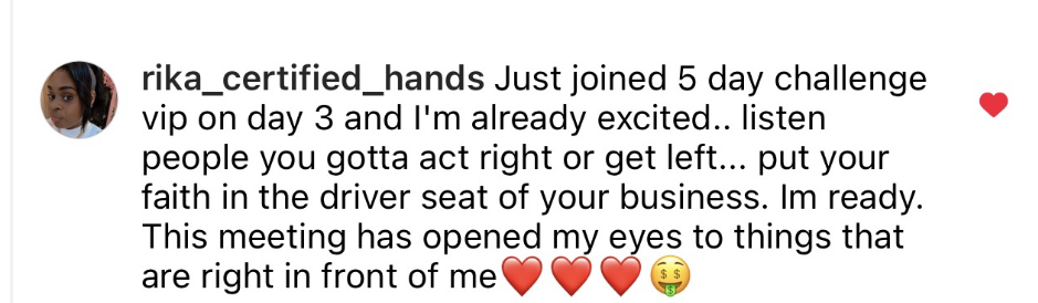 Challenge participant testimonial